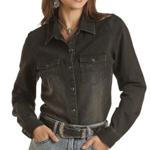 Black Western Snap Button Shit | J Crew